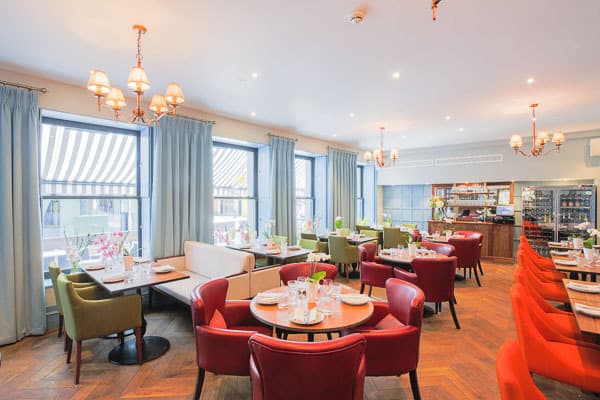 interior photography shot by london interior photographer of restaurant at leicester house hotel in central london